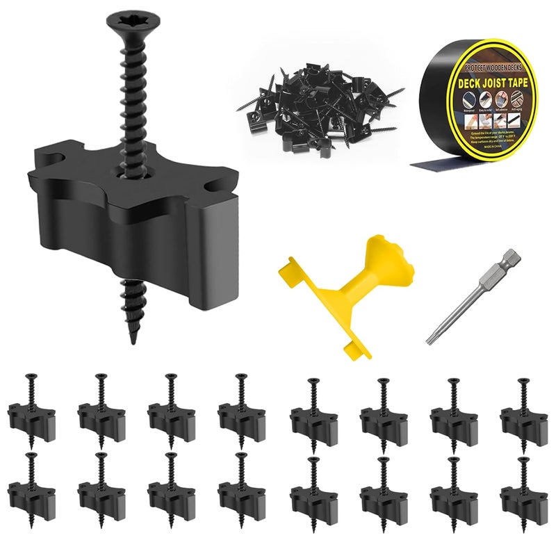 deckit 600PCS Hidden Deck Fasteners for Composite Decking Board - Universal Nylon Clips with Screws, 30 Deck Clips & 1 Joist Tape Tape, Fits Wood/Composite Deck Framing(Covers 300 SQ.FT.) - Image 1